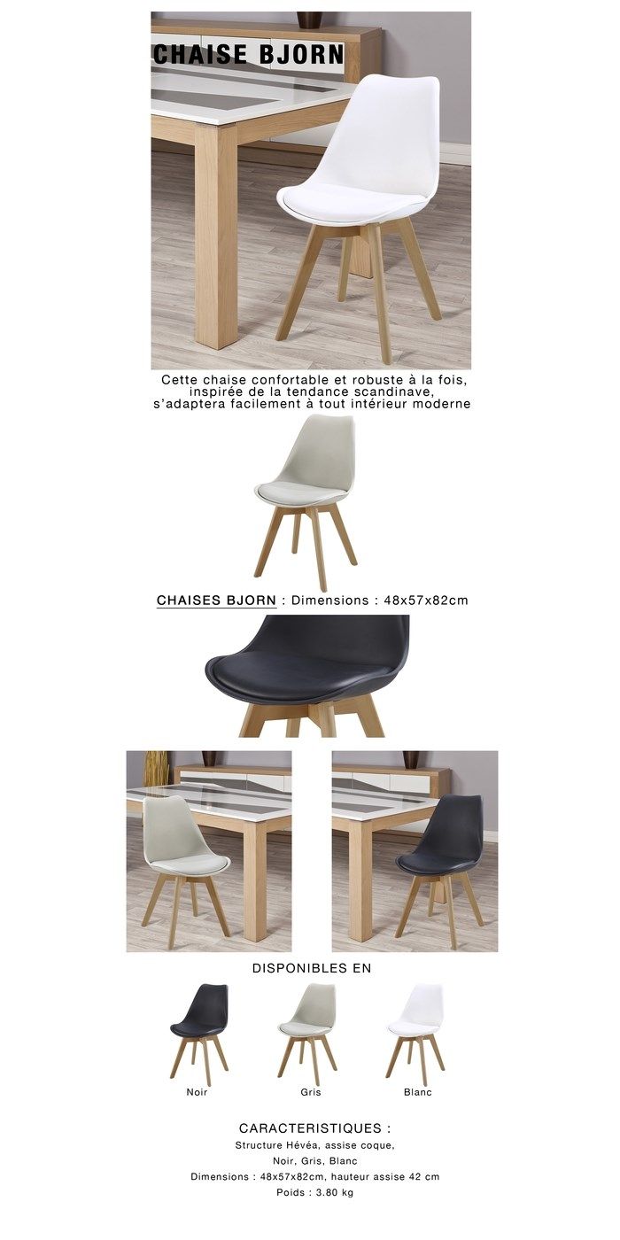 Chaise scandinave blanc bois