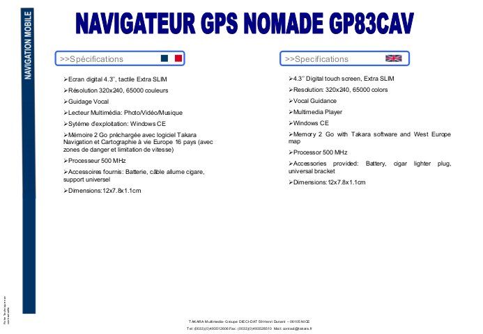 TAKARA Navigateur GPS GP83 2